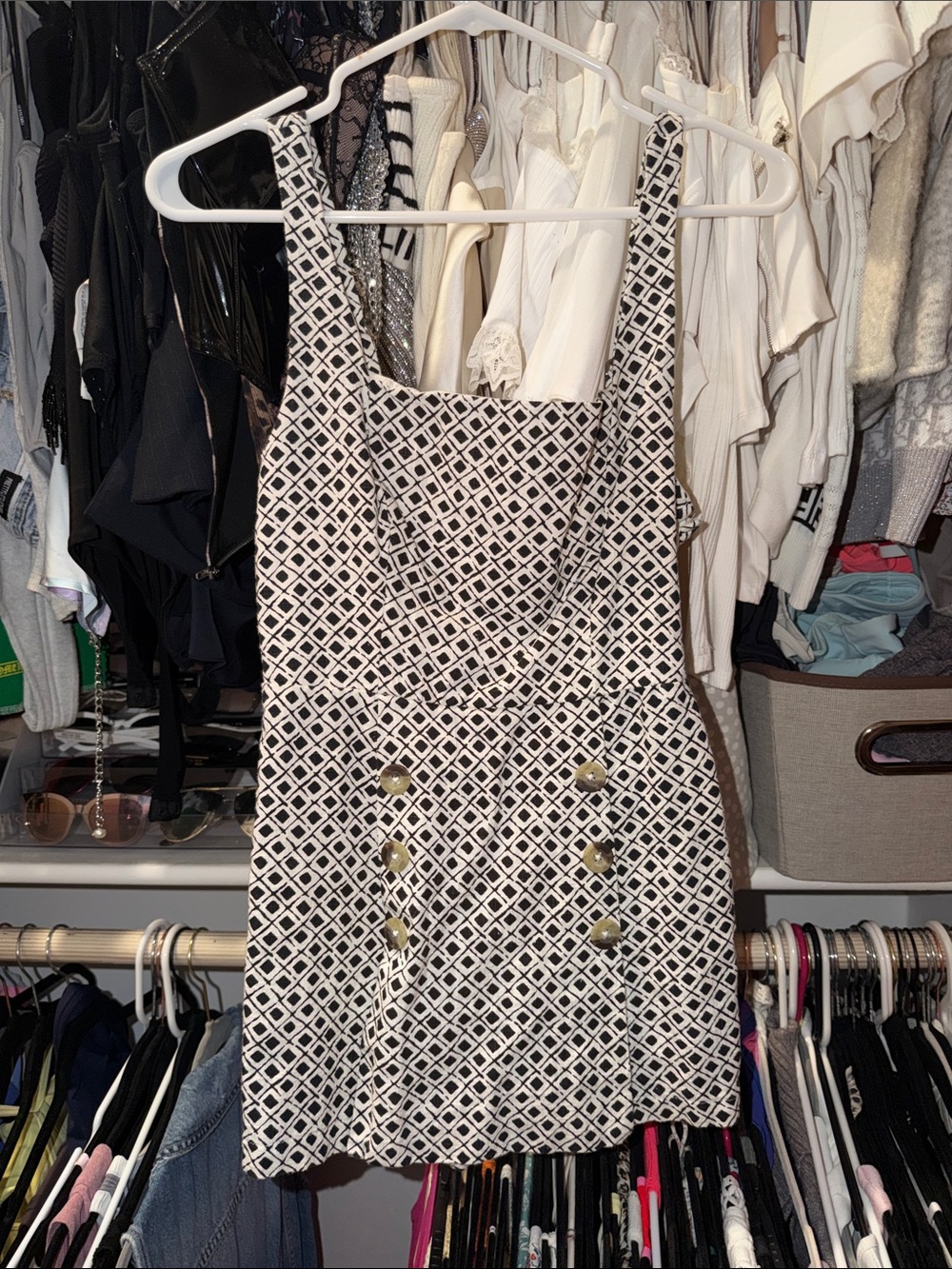 URBAN OUTFITTERS white and black detail romper